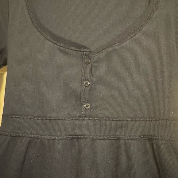 Hollister Navy Long-Sleeve Scoop Henley Top size m - Picture 2 of 9